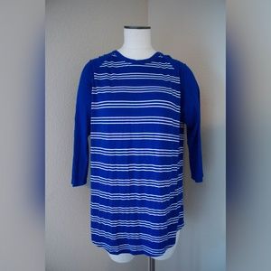LuLaRoe Irma Blue with White Stripes XL